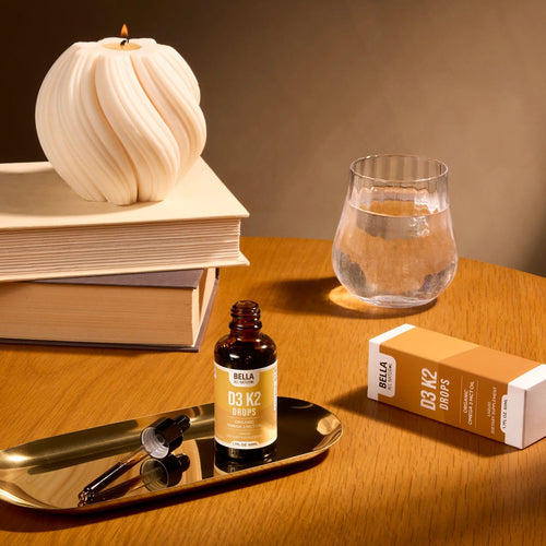 Bella All Natural Gotas de D3 + K2 con Aceite MCT Omega-3 Orgánico